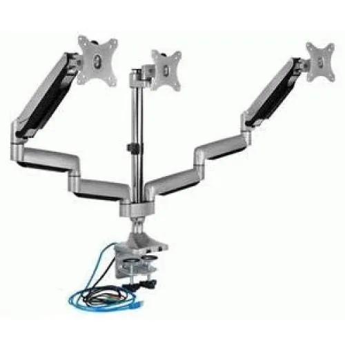 MountIt MI-102753 — MOUNT-IT! Triple Monitor Stand with USB Ports