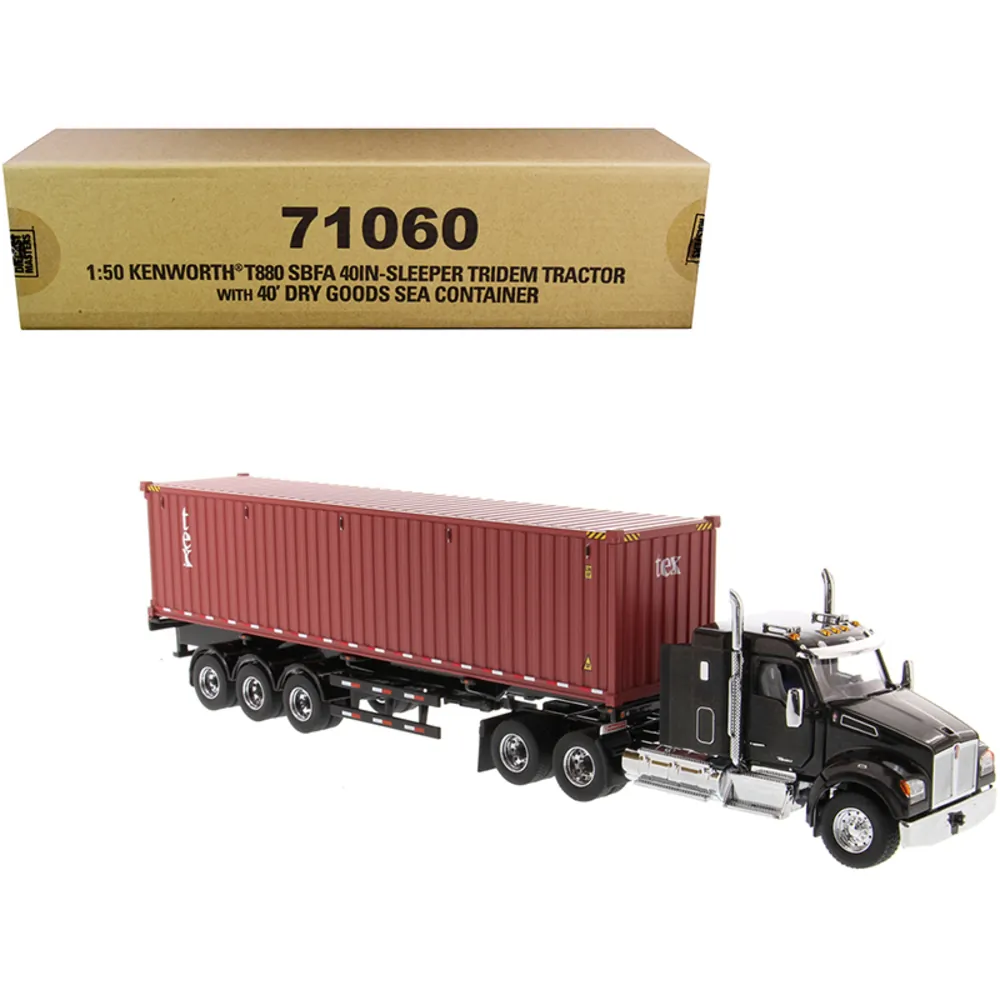 Diecast Masters 71060 — Kenworth T880 SBFA 40 Sleeper Cab Truck with Flatbed Trailer