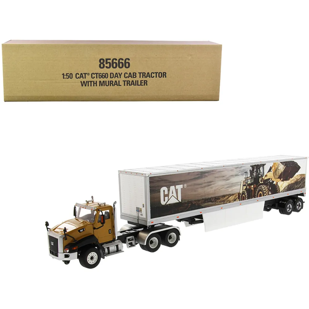 Diecast Masters 85666 — CAT Caterpillar CT660 Day Cab with Mural Dry Van Trailer