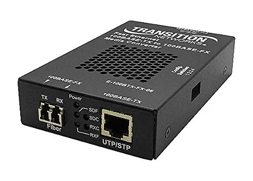 Lantronix E-100BTX-FX-06(SC)-NA — Transition Networks 100BASE-TX to 100BASE-FX Media Converter