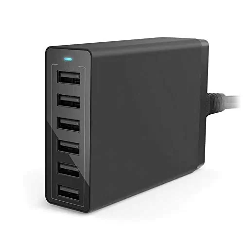 4XEM 4XPOWER6USB — 50W 10AMP Multi-Port USB-A Wall Charger - Black