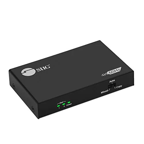 Siig CE-H26B11-S1 — TRUE 4K PERFORMANCE 2-PORT HDMI SPLITTER, 18GBPS 4K 60HZ HDR, DISTRIBUTES 4K HDM