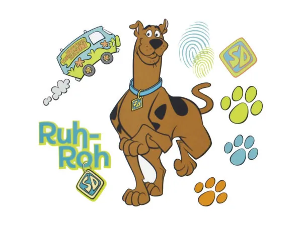 bulk buys CH678 - Scooby Doo Paw Print Wall Decor Sticker Set
