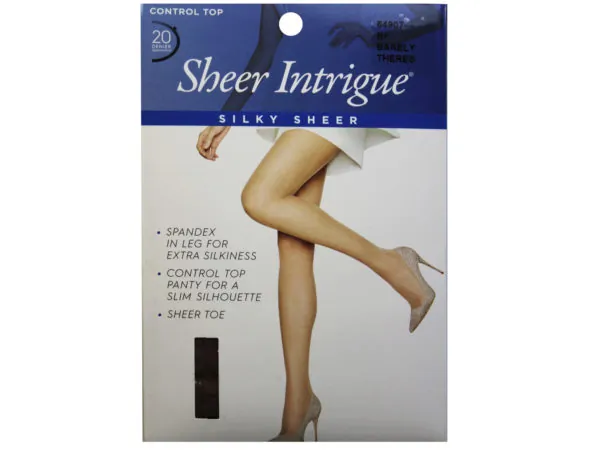 Bulk Buys GW832 — Silky Sheer Control Top Pantyhose - Large Size