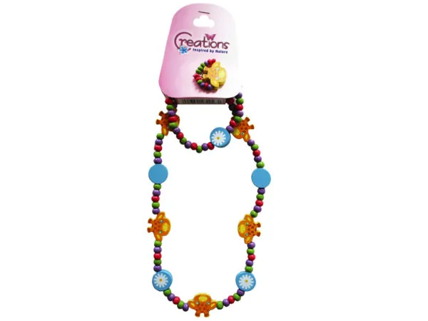 bulk buys DD344 - Giraffe Themed Jewelry Set: Necklace, Bracelet & Ring