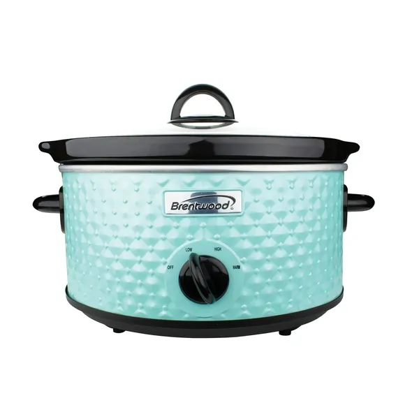 Brentwood SC-136BL — Brentwood 3.5 Quart Diamond Pattern Slow Cooker in Blue