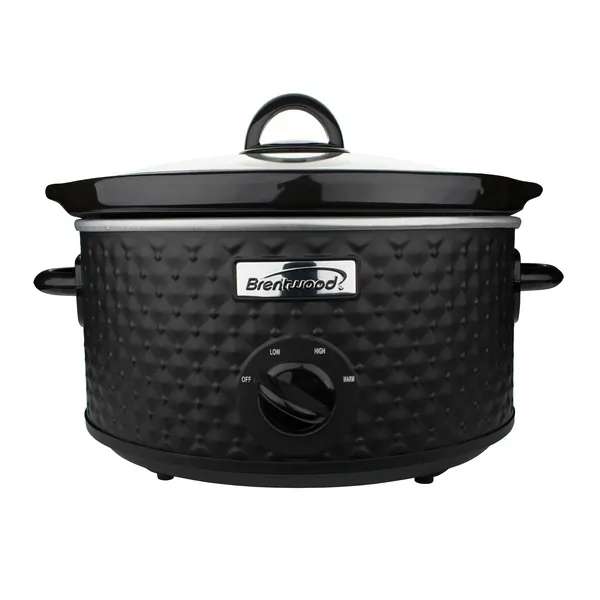Brentwood SC-136BK — Brentwood 3.5 Quart Diamond Pattern Slow Cooker in Black