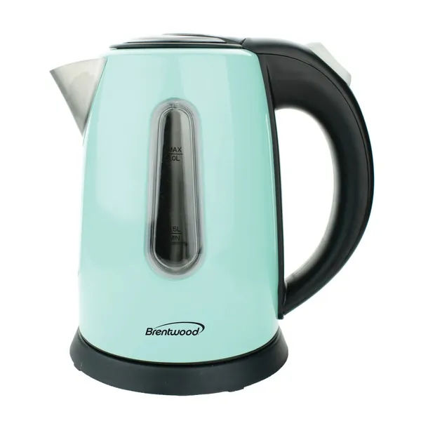 Brentwood KT-1710BL — Brentwood 1 Liter Stainless Steel Cordless Electric Kettle in Blue