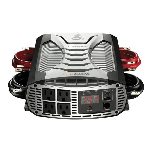COBRA ELECTRONICS CBRCPI2500W - Cobra 2500W PRO Power Inverter for Home and Travel Use