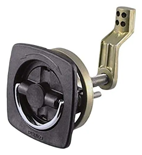 Perko 0932DP1BLK — Perko Flush Latch - Non-Locking - 2.5" x 2.5" w/Offset Cam Bar & Flexible Polymer Strike