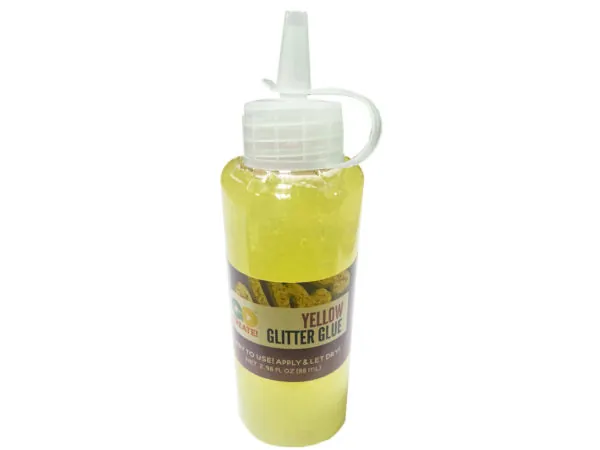 bulk buys CS170 - Horizon 2.98oz Yellow Glitter Glue with Easy Squeeze Top
