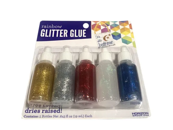 bulk buys CS159 - Horizon Go Create Rainbow Glitter Glue - 5 Pack