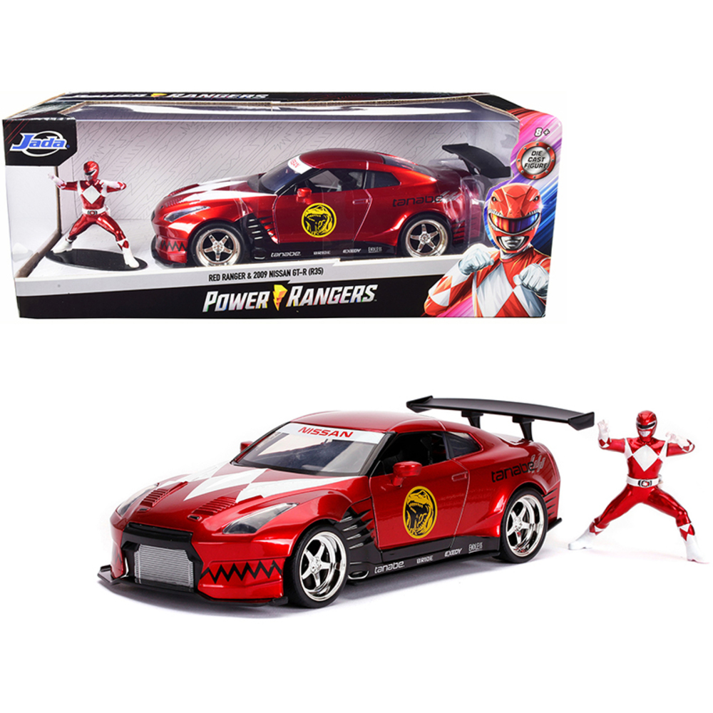 Jada Toys 31908 - 2009 Nissan GT-R (R35) Candy Red and Red Ranger Diecast Figu