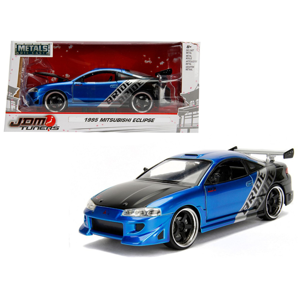 Jada Toys 99103 - 1995 Mitsubishi Eclipse Bride Blue JDM Tuners 124 Diecast Mo