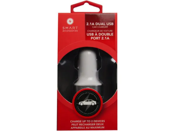 Bulk Buys CA664 — Smart 2.1 Amp Dual USB Car Charger for Fast Charging