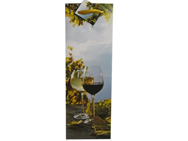bulk buys GB220 - Elegant Wine Bottle Gift Bag with Note Card