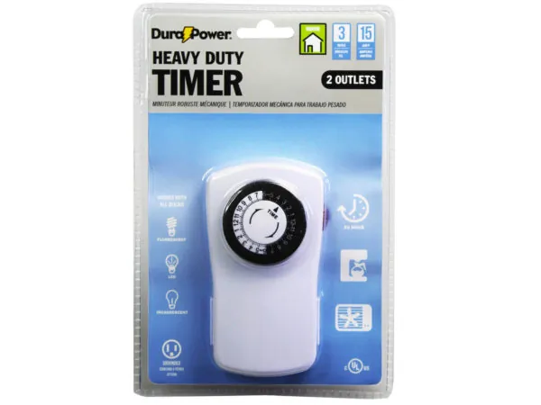 Bulk Buys DD535 — DuraPower Dual Outlet Heavy Duty Timer Switch