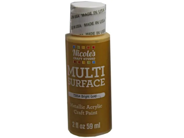 bulk buys CH751 - Nicoles 2 Oz Metallic Bright Gold Acrylic Craft Paint