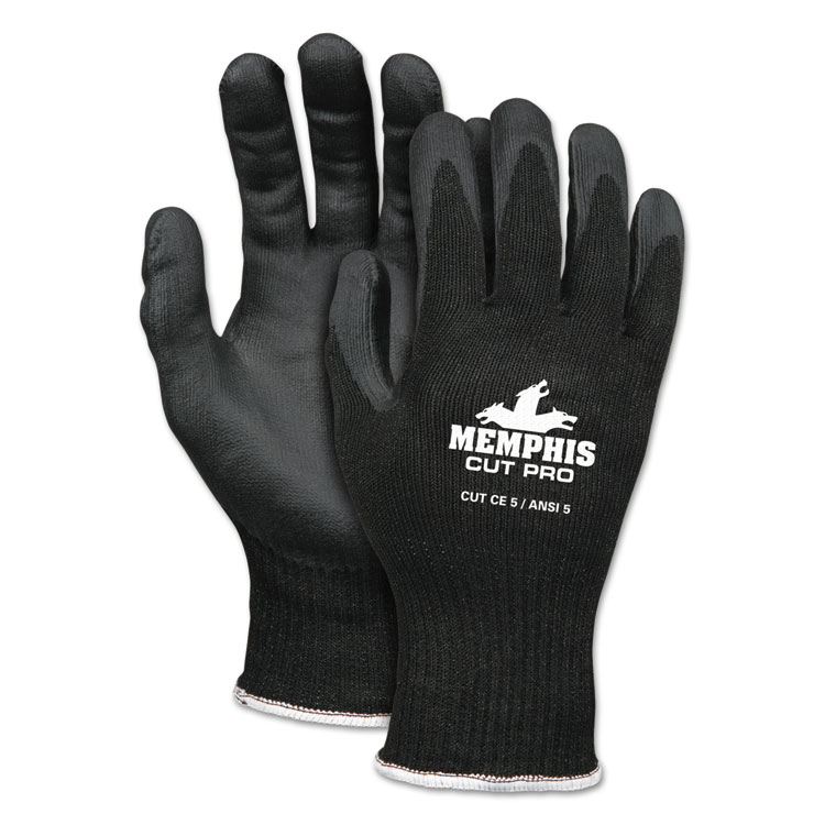 MCR SAFETY 92720NFXL - GLOVES,HPPE,NITRILE,XL,BK