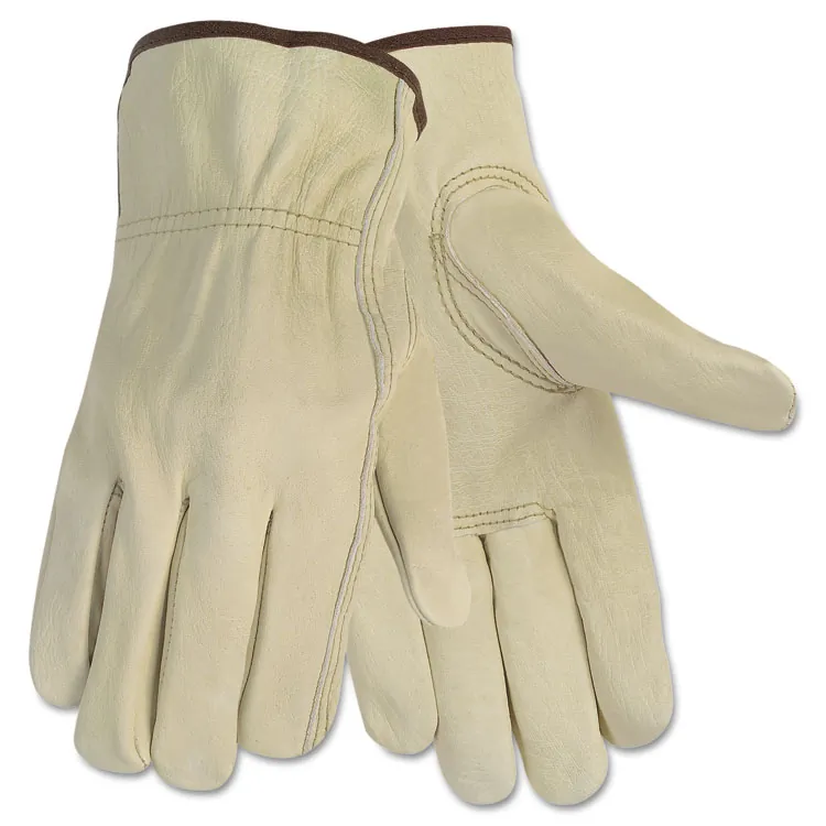 MCR SAFETY MCS 3211L — MCR Safety Leather Driver Gloves - Large Size - Leather - Beige - 2 / Pair
