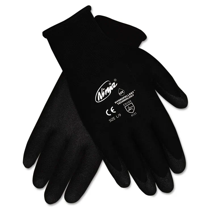 MCR SAFETY MCS CRWN9699S — MCR Safety Ninja HPT Nylon Safety Gloves - Small Size - Nylon, Polymer, Foam - Black - Anti-bacterial - For Landscape, Material Handling - 1 Each