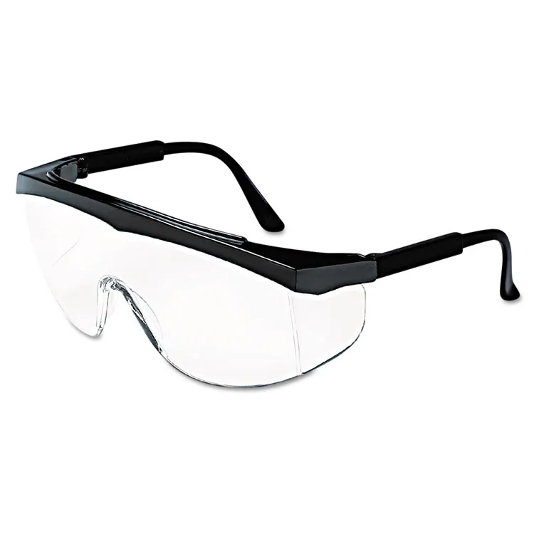 MCR SAFETY MCS CRWSS110 — Crews Stratos Wraparound Design Glasses - Adjustable Temple, Comfortable, Lightweight, Scratch Resistant - Ultraviolet Protection - Nylon Frame, Polycarbonate Lens - Clear, Black, Black - 1 Each
