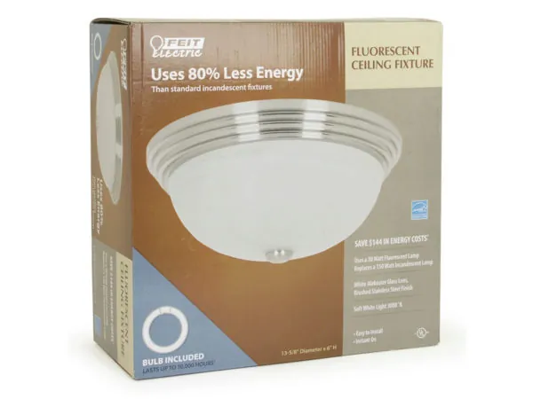 bulk buys DB375 - Stainless Steel Round Ceiling Fixture with 30W Bulb