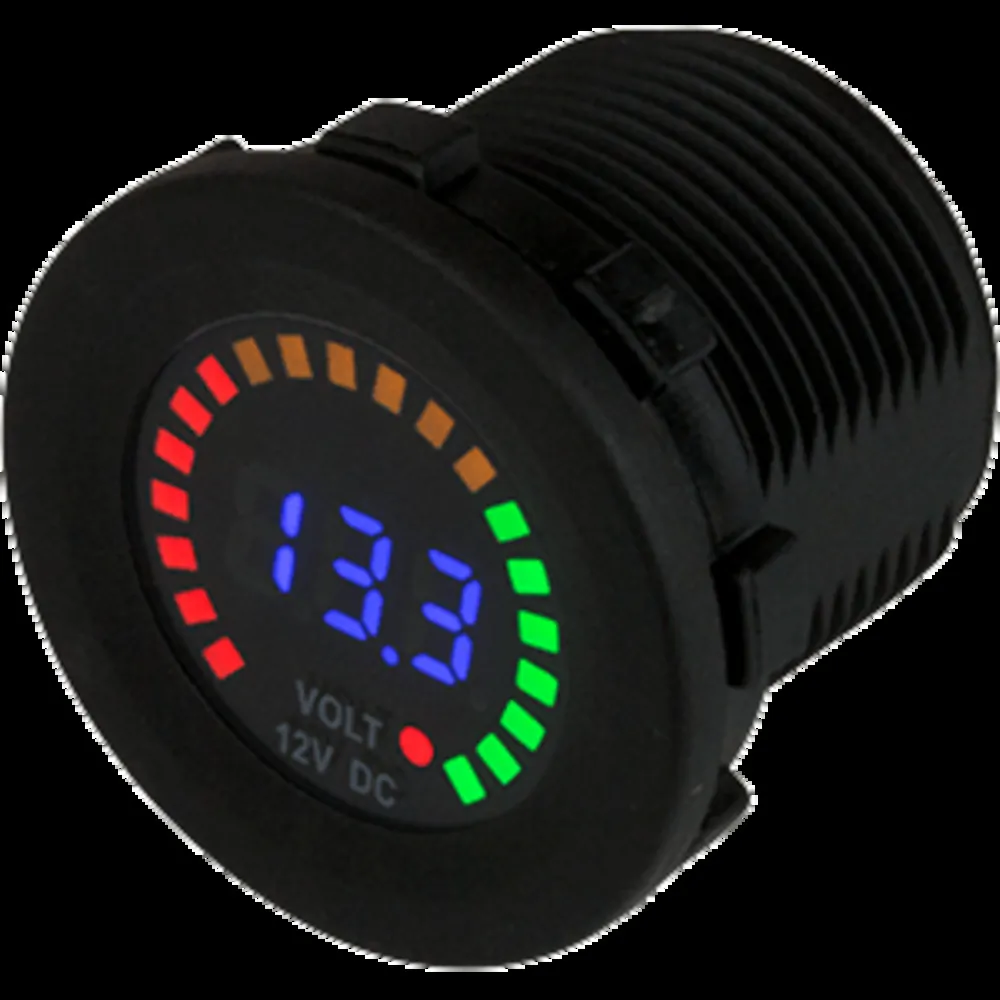 SeaDog 421617-1 — Sea-Dog Round Voltage Meter DC - 5V-15V w/Rainbow Dial