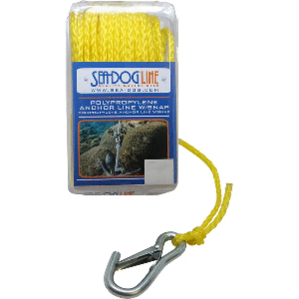 SeaDog 304206100YW-1 — Sea-Dog Poly Pro Anchor Line w/Snap - 1/4" x 100' - Yellow