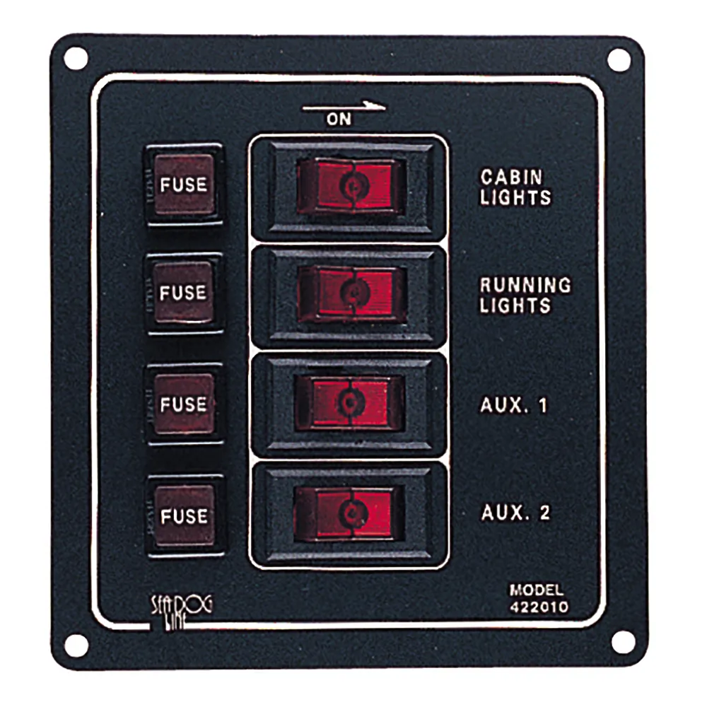 SeaDog 422010-1 — Sea-Dog Vertical 4 Switch Aluminum Panel for Boats
