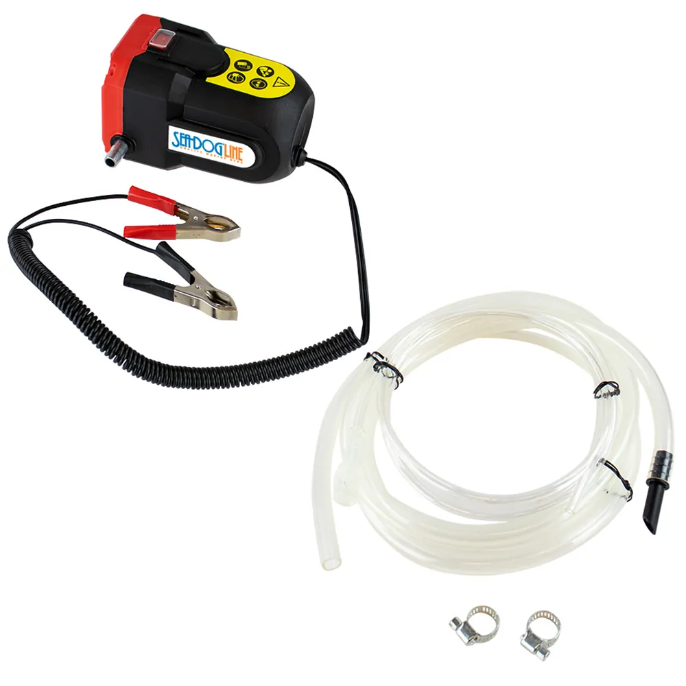SeaDog 501072-3 — 12V Oil Change Pump with Battery Clips - Portable & Efficient