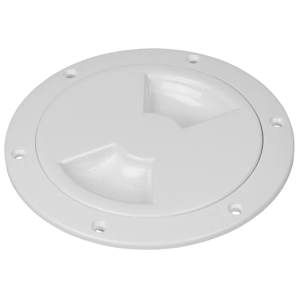 SeaDog 336140-1 — Sea-Dog 4" Smooth White Quarter Turn Deck Plate