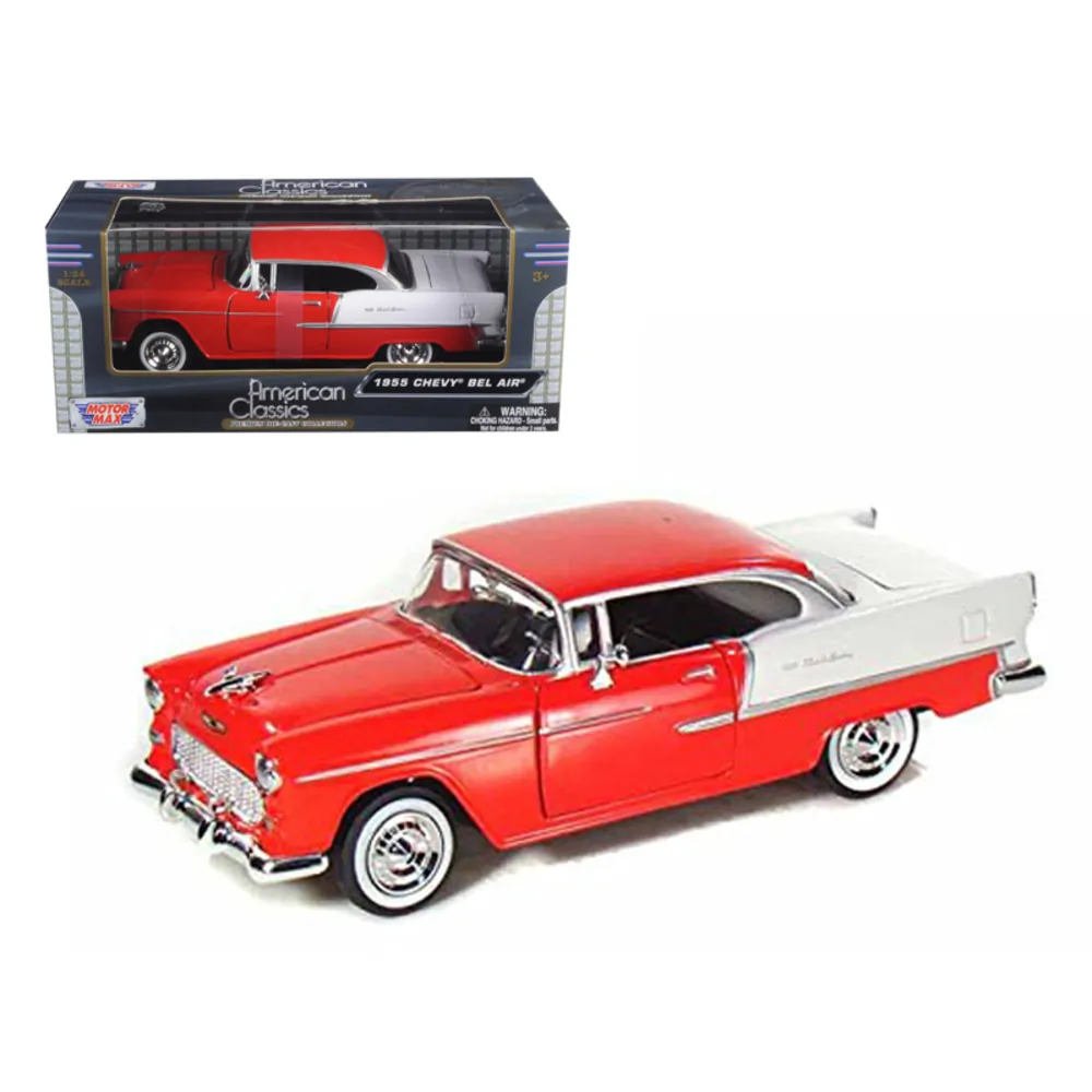 Motormax 73229grn — Diecast 1955 Chevrolet Bel Air - Green - 1/24 Scale Model