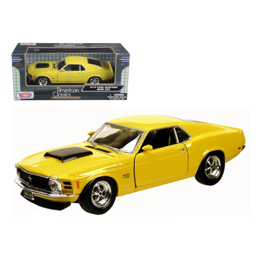 Motormax 73303bl — 1970 Ford Mustang Boss 429 Blue 1/24 Diecast Model Car by Motormax 73303AC/BL