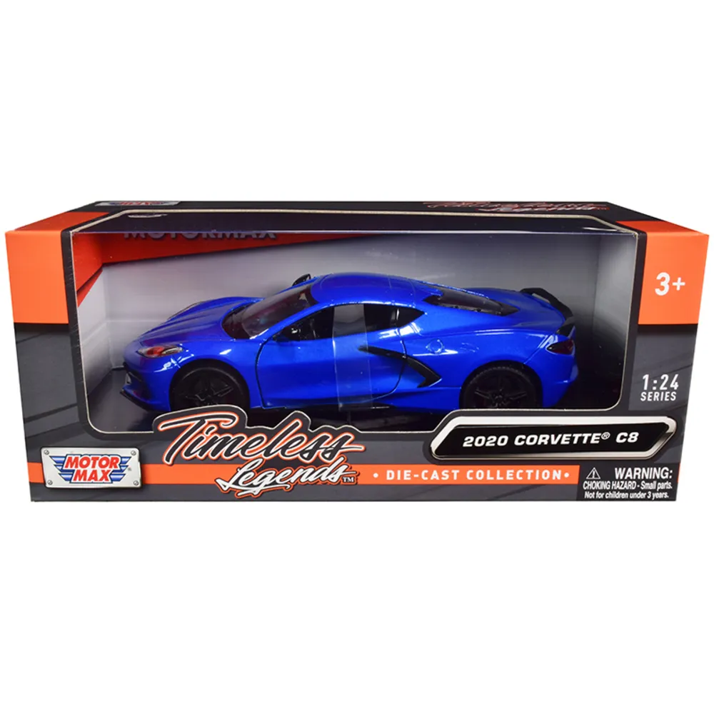 Motormax 79360bl — 2020 Chevrolet Corvette C8 Stingray Blue Metallic Diecast Model