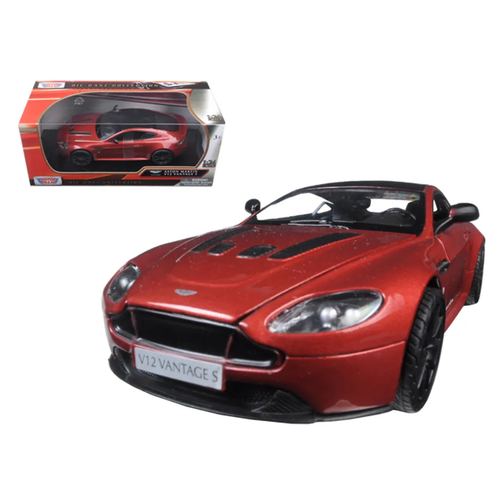 Motormax 79322r — Aston Martin Vantage S V12 Yellow Diecast Model Car 1:24