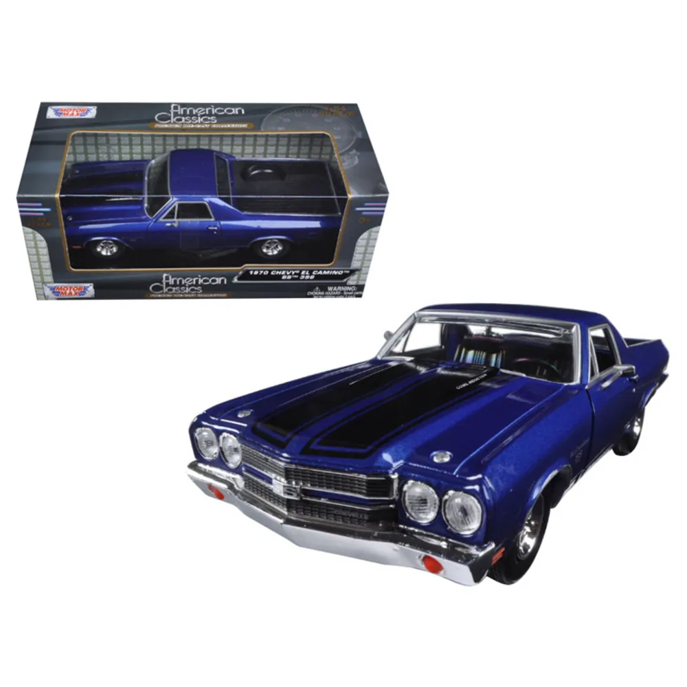 Motormax 79347bl — 1970 Chevrolet El Camino SS 396 Diecast Model - Dark Blue