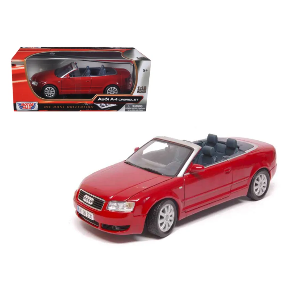 Motormax 73148r — 2004 Audi A4 Cabriolet Silver 1/18 Scale Diecast Model