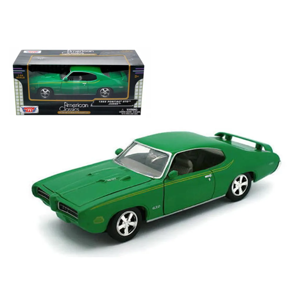 Motormax 73242AC/OR — 1969 Pontiac GTO Judge - Orange with Stripes Diecast Model