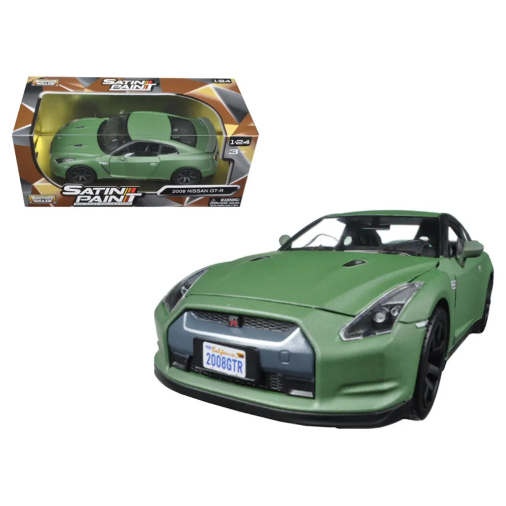 Motormax 79506 — 2008 Nissan GT-R R35 Matt Green 1/24 Diecast Model Car