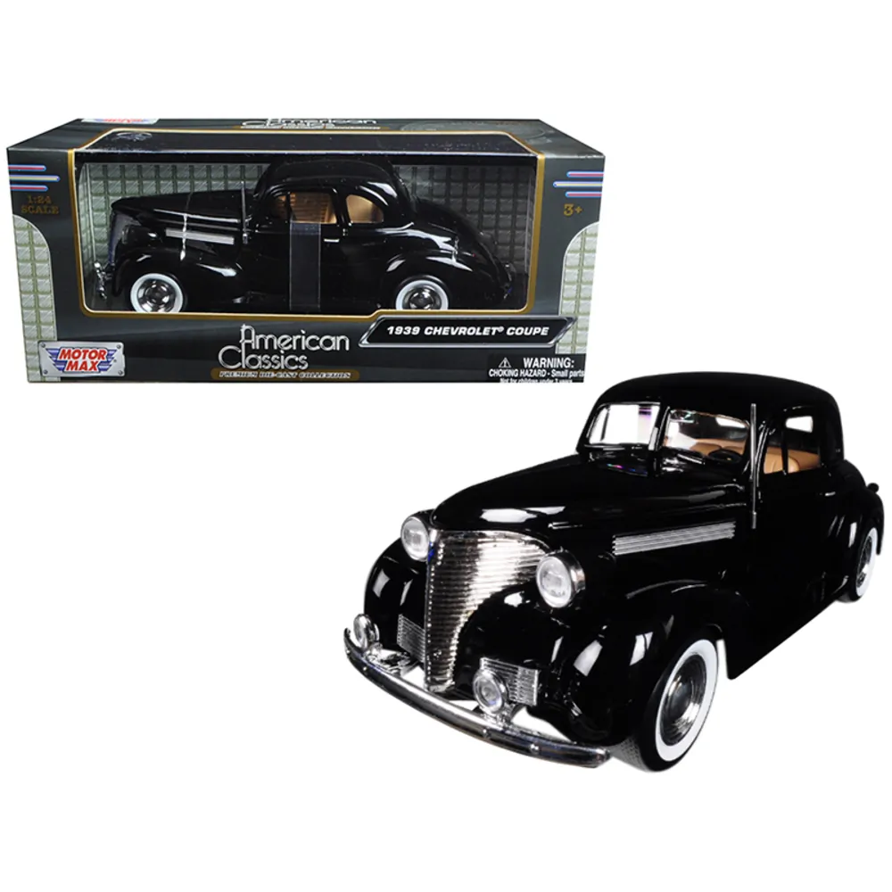 Motormax 73247grn — 1939 Chevrolet Coupe Diecast Model Car - Burgundy 1:24 Scale