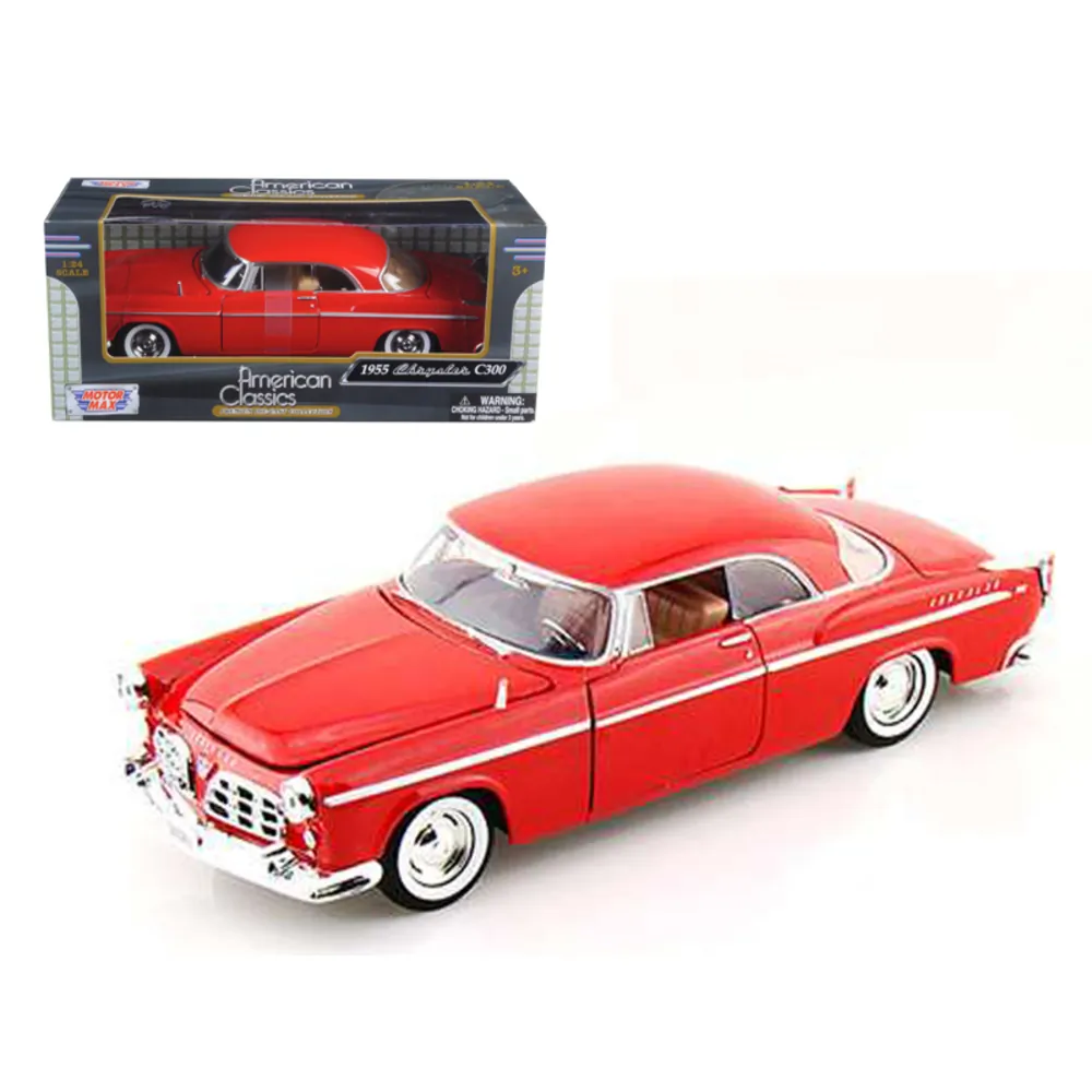 Motormax 73302bk — Motormax 1955 Chrysler C300 Black 1/24 Diecast Model Car