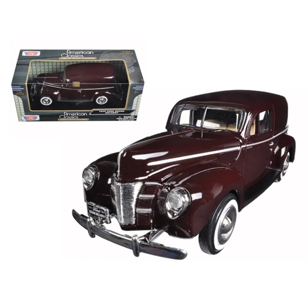Motormax 73250brn — 1940 Ford Sedan Delivery Diecast Model Car - Purple Metallic