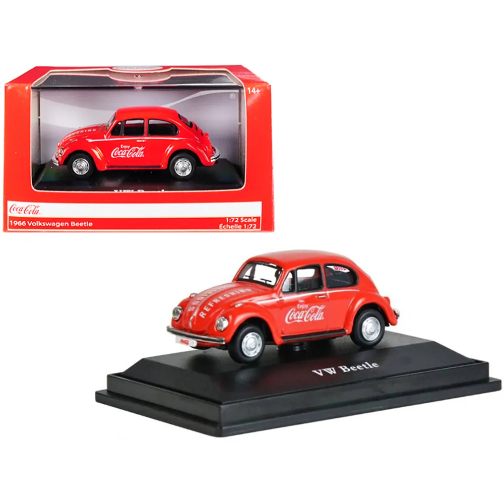 Motorcity Classics 472005 — 1/72 Diecast Model Car - 1966 Volkswagen Beetle Coca-Cola