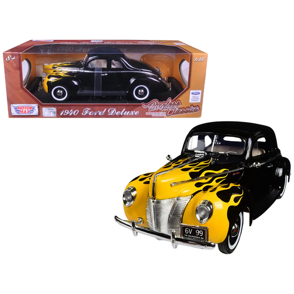 Motormax 73108TC-BLK-FLM — 1940 Ford Coupe Deluxe CHP 1/18 Diecast Model by Motormax