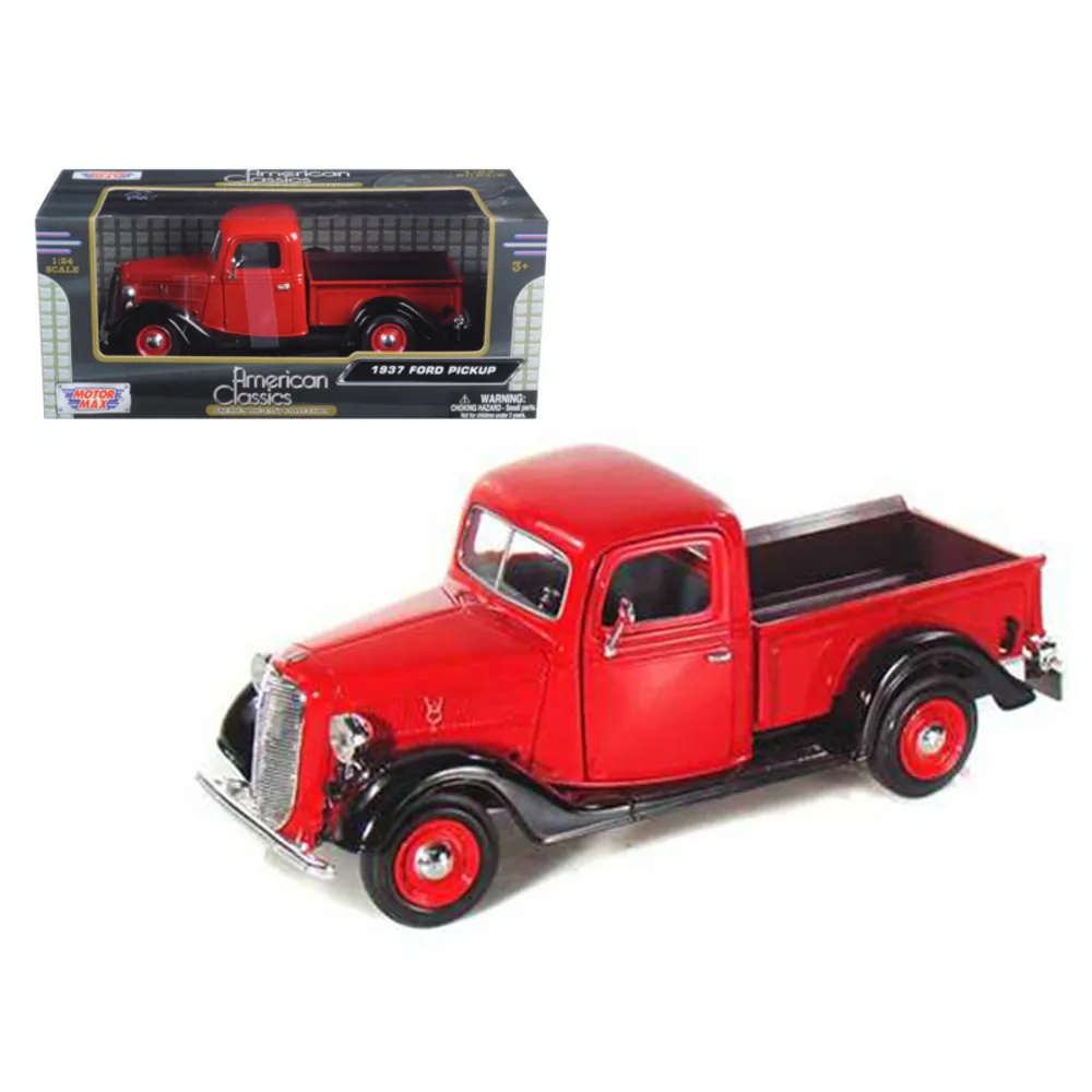 Motormax 73233grn — 1937 Ford Pickup Truck Green & Black 1:24 Diecast Model