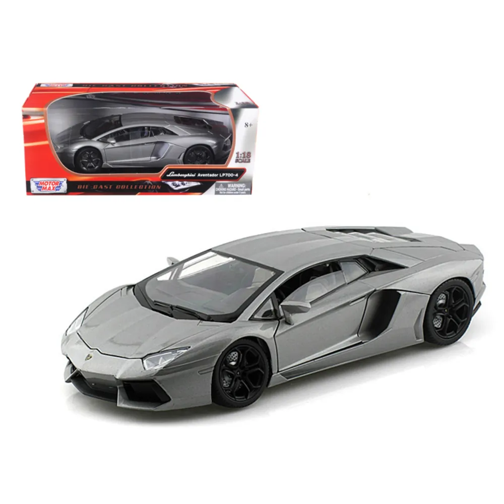 Motormax 79154gry — Lamborghini Aventador LP700-4 Gray Metallic Diecast Model Car