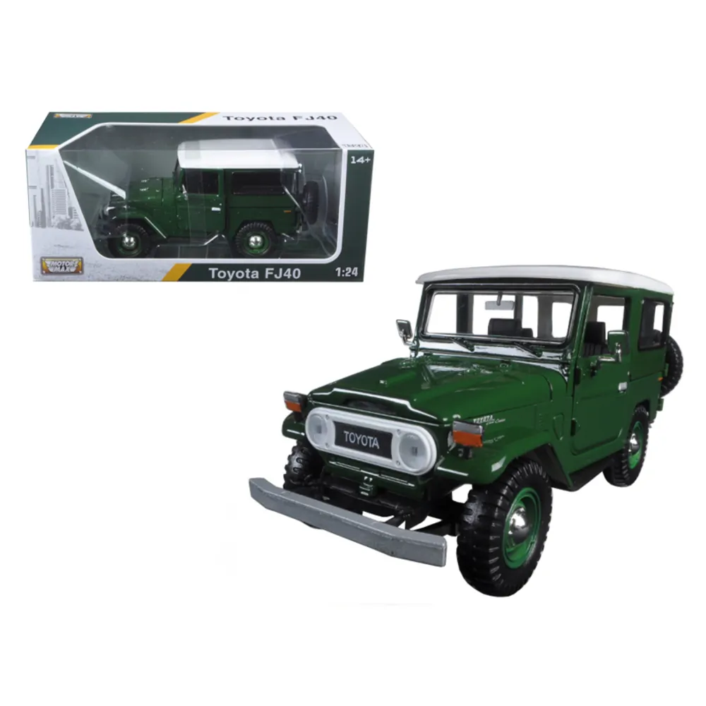 Motormax 79323gr — Toyota FJ40 Dark Green Diecast Model Car 1/24 Scale