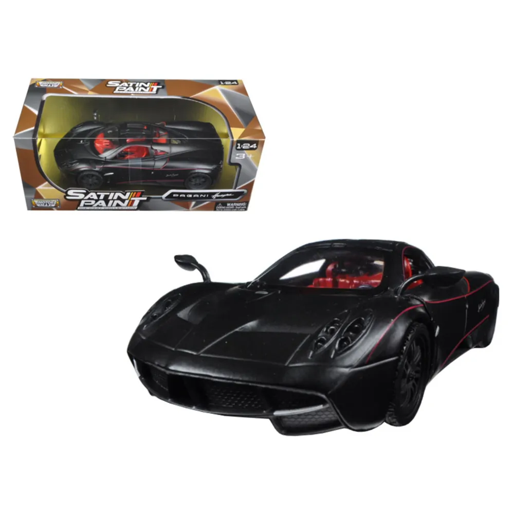 Motormax 79502 — Pagani Huayra Matt Black with Red Interior Model Car 1/24