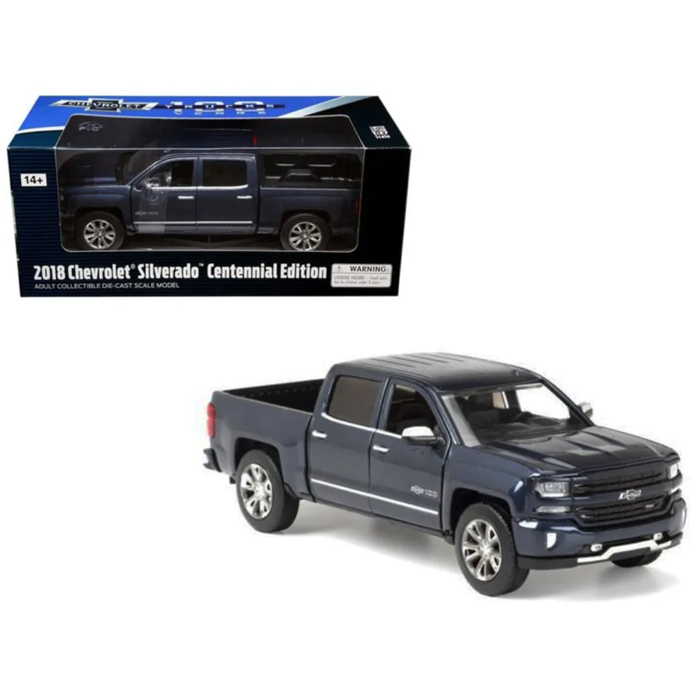 Motormax 79353bl — 2018 Chevrolet Silverado LTZ Centennial Edition Diecast Model
